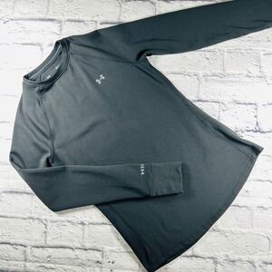 Under Armour ColdGear Fitted Base Layer Top Black Long Sleeve Small Thumbholes